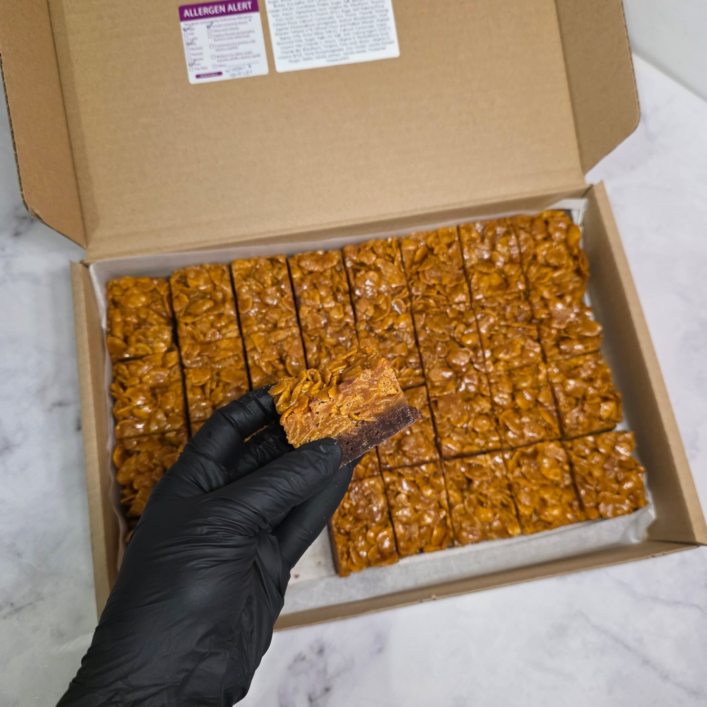 Caramel Cornflake Brownie Traybake