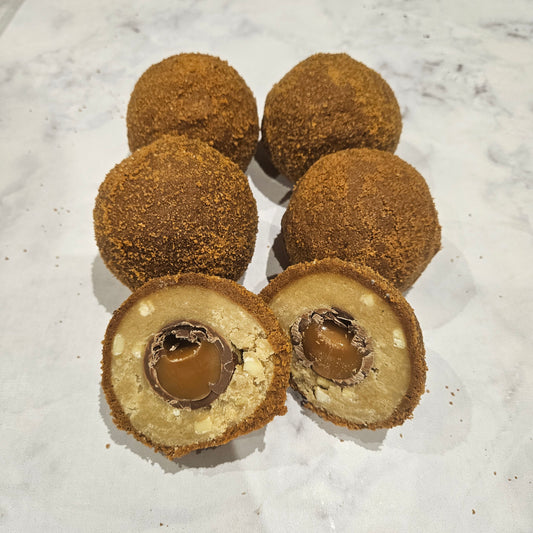 Biscoff & Caramel Egg Blondie Scotch Egg
